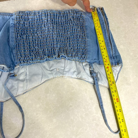 New Moon River Demin Jean Bustier Wrap top.Size M blue ⭐️⭐️⭐️⭐️ - Picture 13 of 16